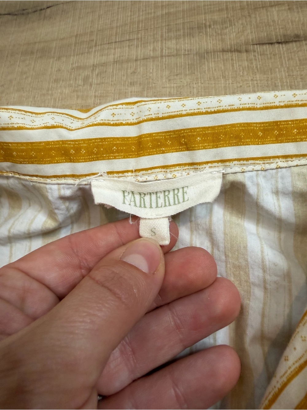 Parterre Remy Stripe Pajama Set Womens S Yellow Cotton Button Front Lounge Sleep — image 3 of 7